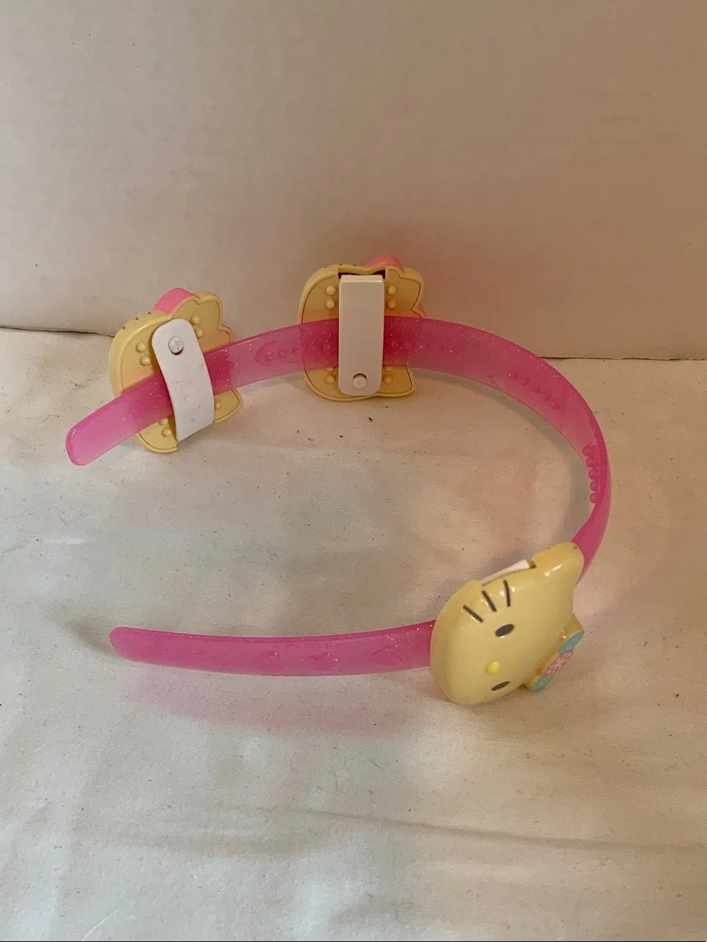 Sanrio Pink Headband with Cream Hello Kitty Accents